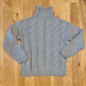 Gray Cable Knit Turtleneck Sweater Women’s Size Small